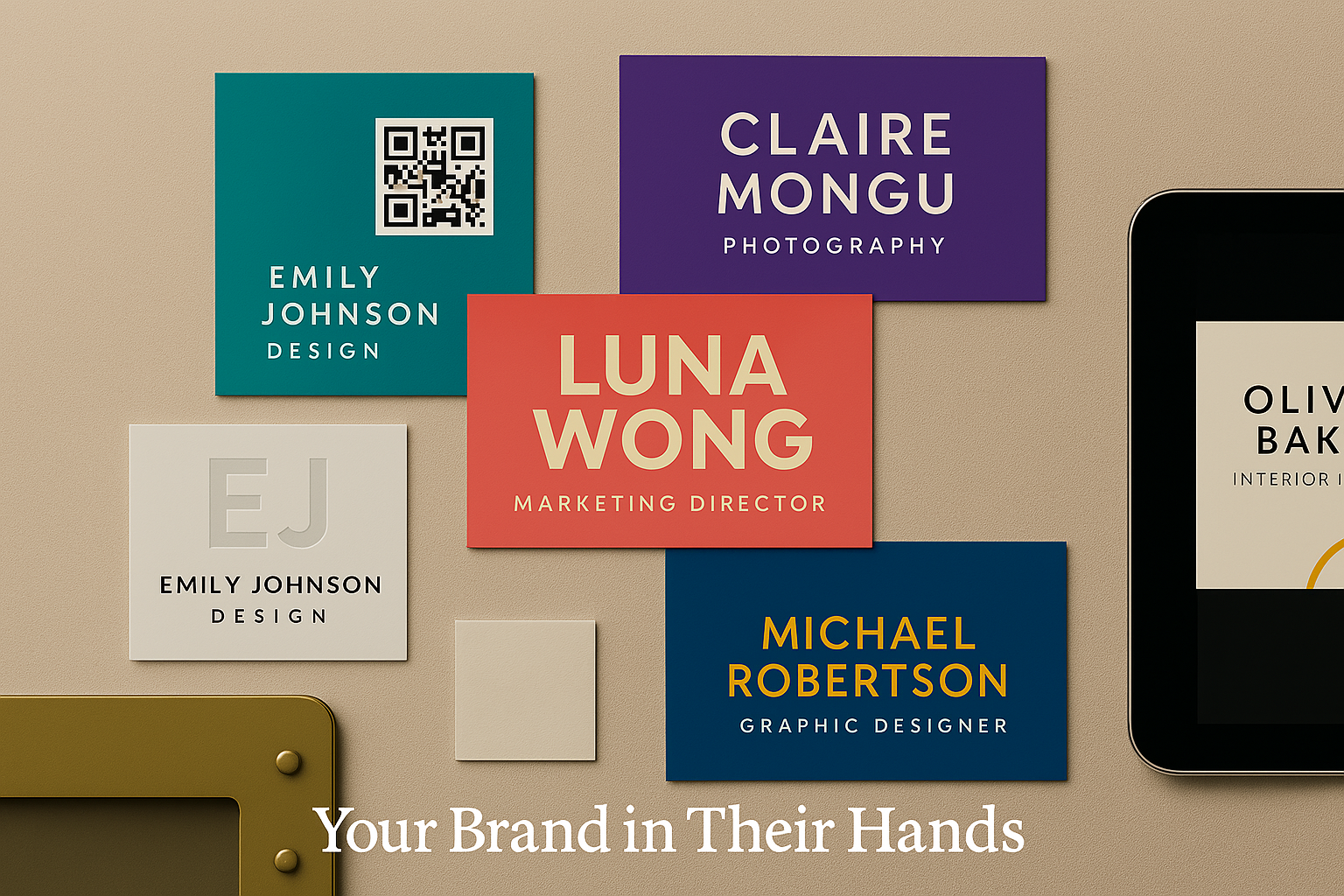 Landscape business card showcase